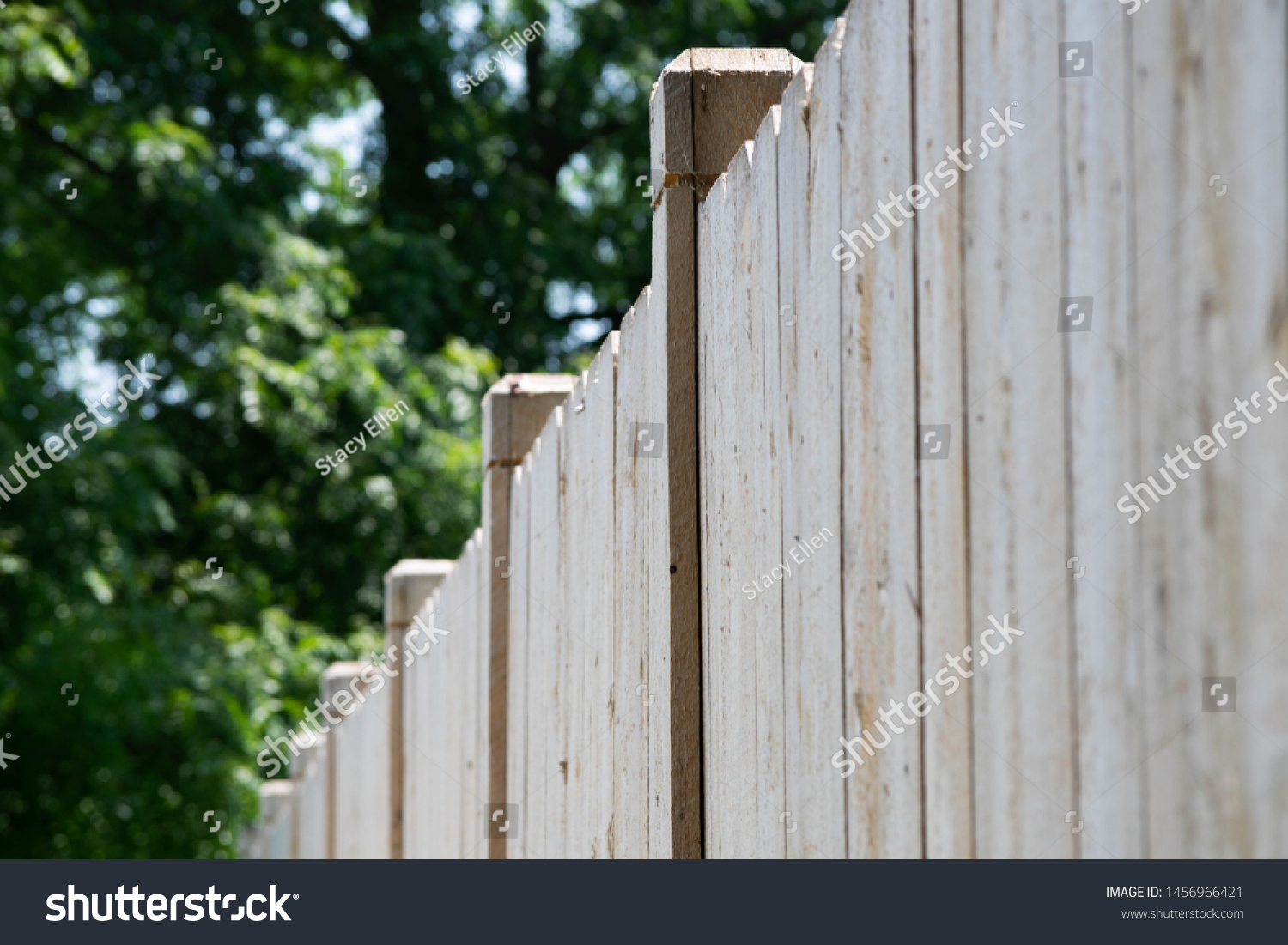 New White Cedar Fencing Fence Panels Stock Photo Edit Now 1456966421