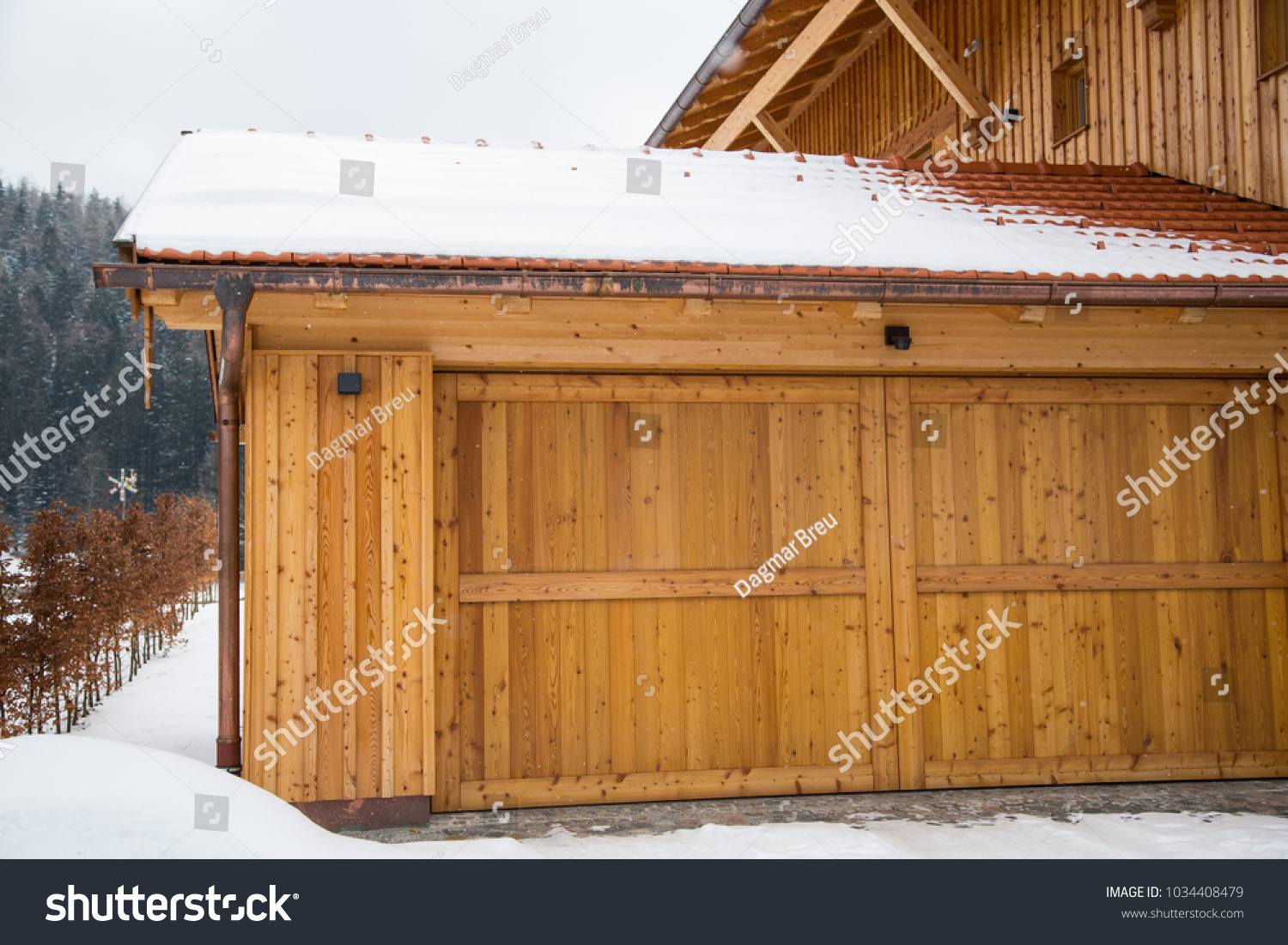 double garage wooden