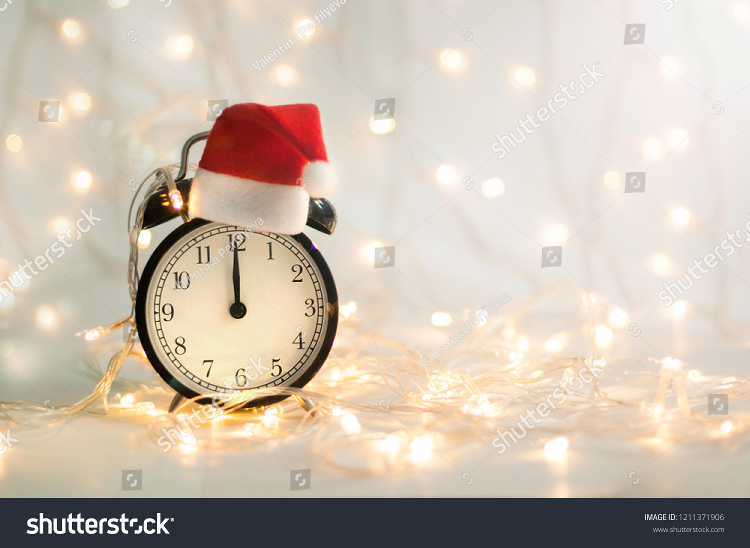 New Year Alarm Clock Red Hood Stock Photo (Edit Now) 1211371906