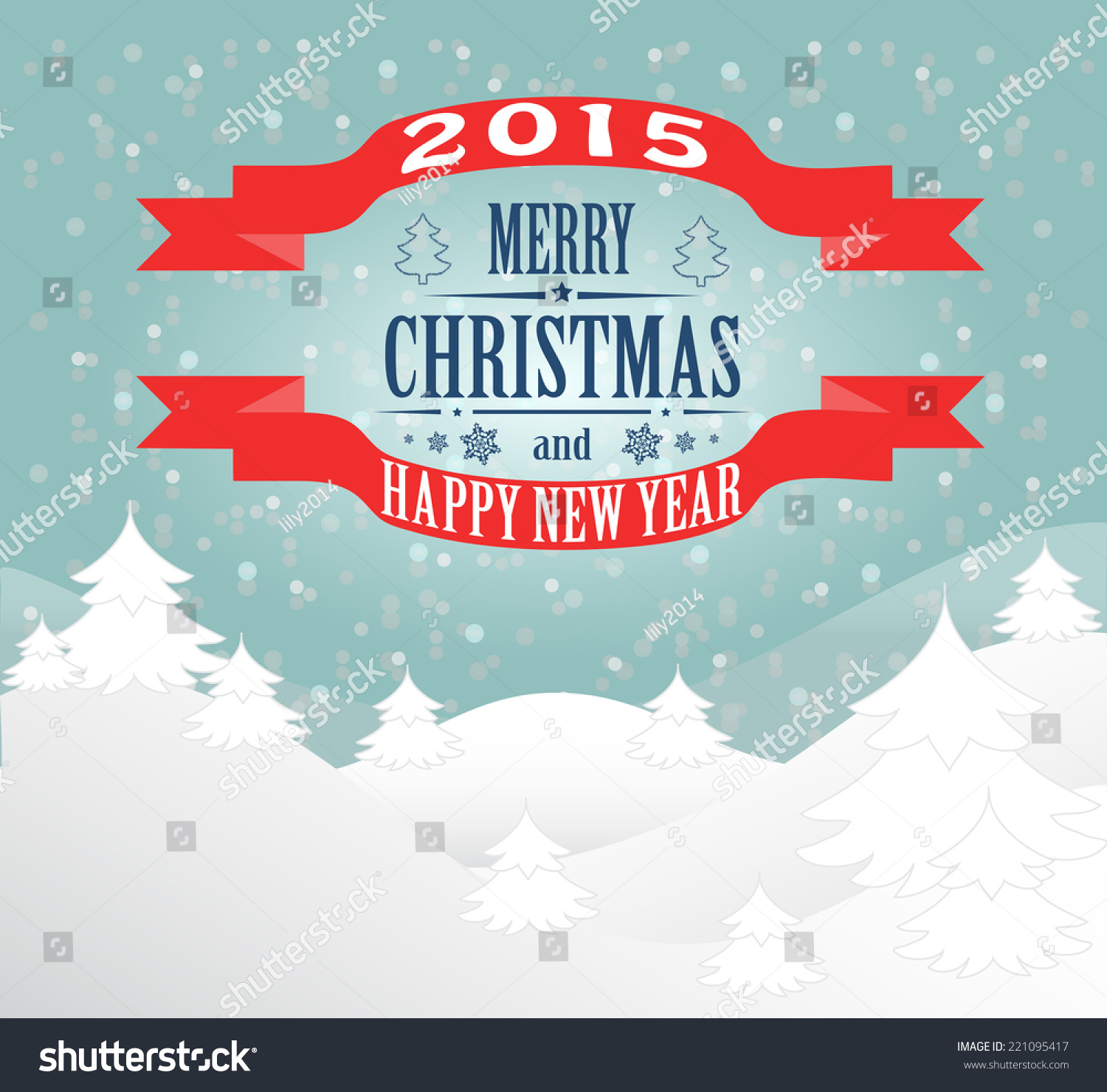 New Year And Christmas Card Stock Photo 221095417 : Shutterstock