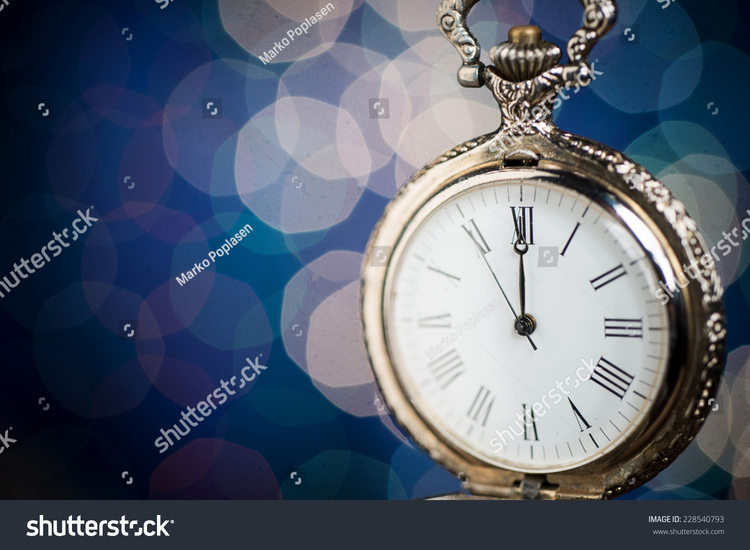 New Year Clock On Abstract Background Stock Photo 228540793 : Shutterstock