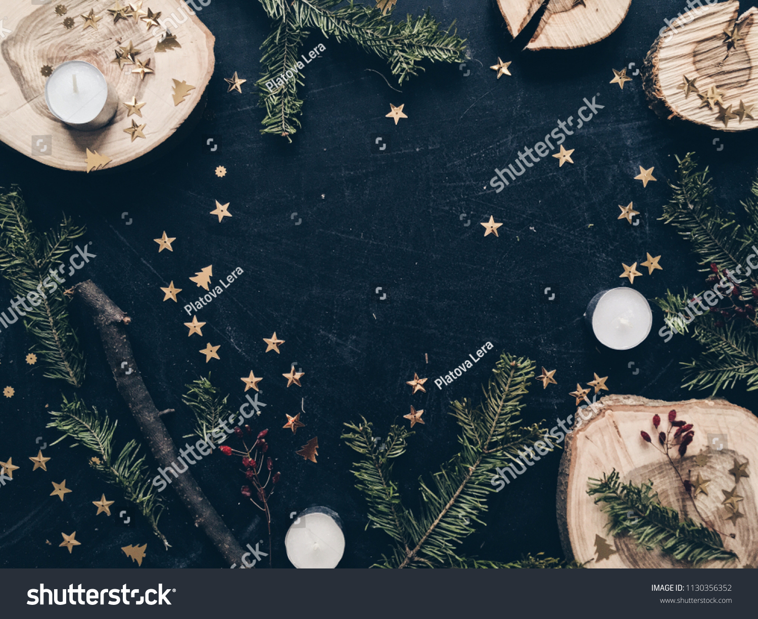 New Year Desktop Flat Lay Christmas Stock Photo Edit Now