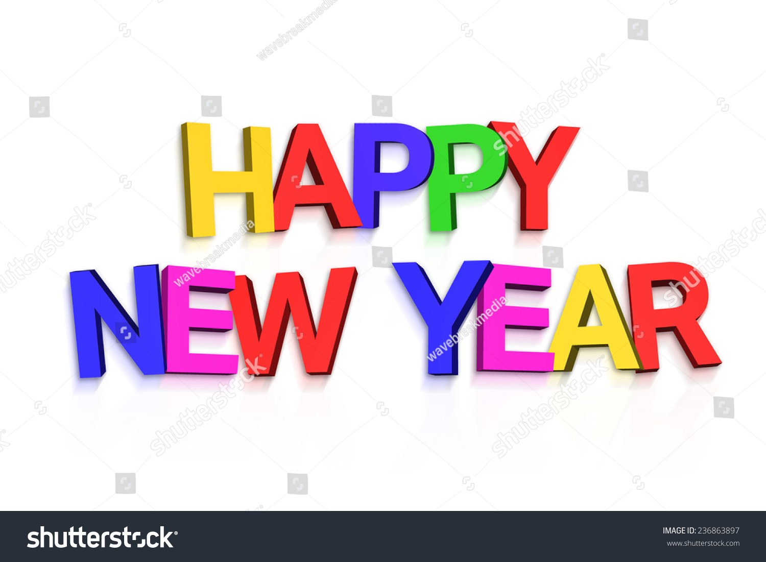 New Year Greeting Colourful Letters On Stock Illustration 236863897 - Shutterstock