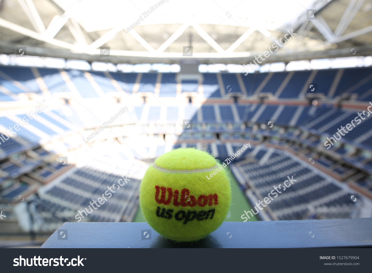 954 Wilson Tennis Ball Images Stock Photos Vectors Shutterstock   Stock Photo New York August Us Open Wilson Tennis Ball At Billie Jean King National Tennis Center 1527679904 