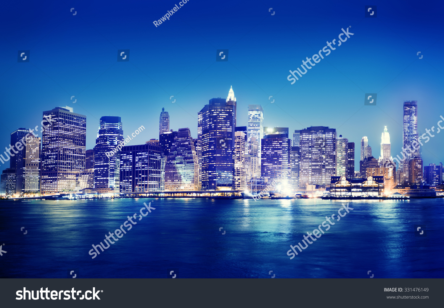 New York City Panorama Night Concept Stock Photo 331476149 | Shutterstock