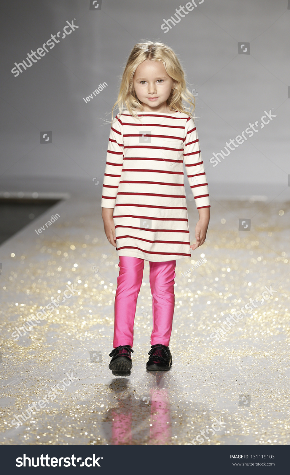 New York - March 10: Girl Model Walks Runway For Petite Parade Show By ...