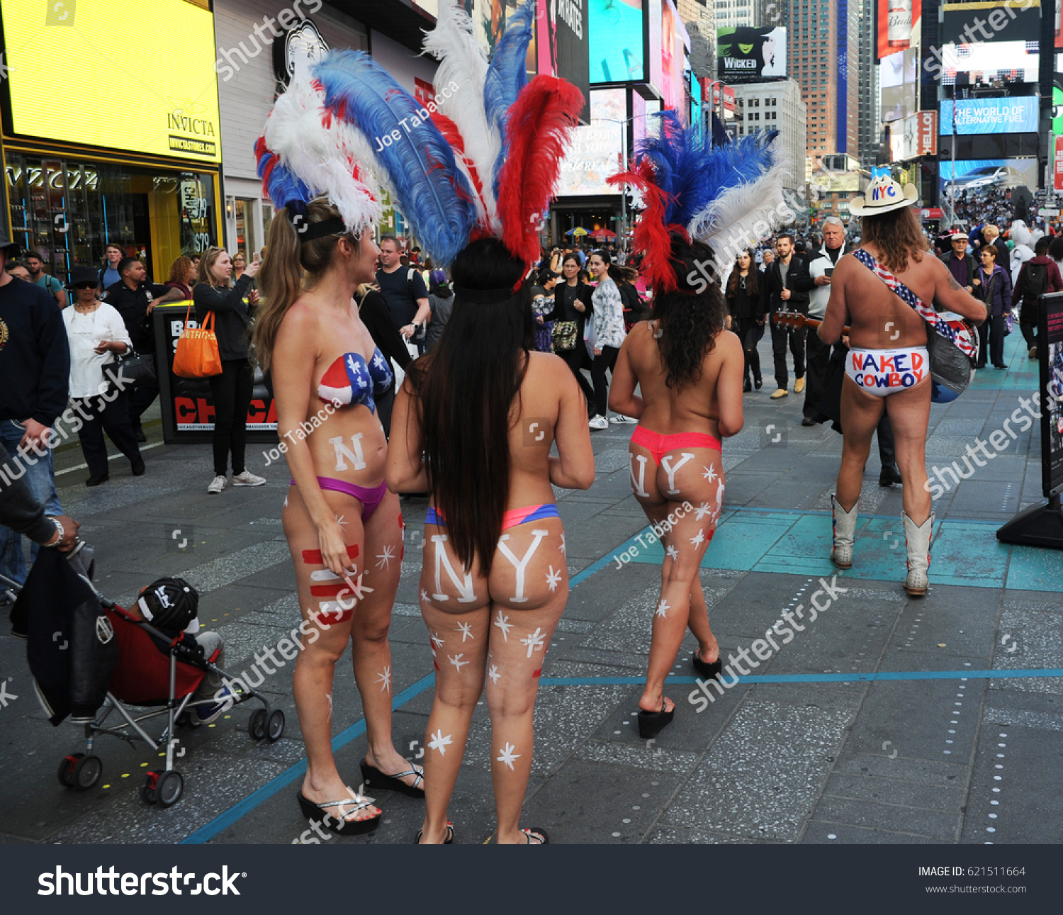 Body painting times square nude women New York New York April 2017 Stock Photo Edit Now 621511664