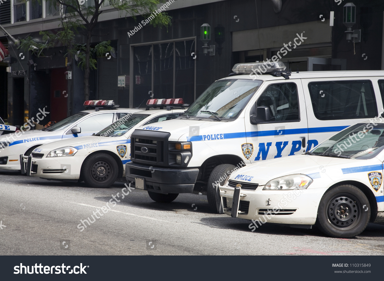 New York, Ny - May 30: Nypd Police Cars Parked In Front Of A Police ...