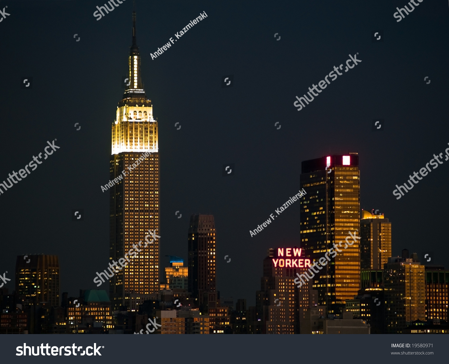 New York, Ny-Sept.16th 2008: A Current Night Time View Of The New York ...