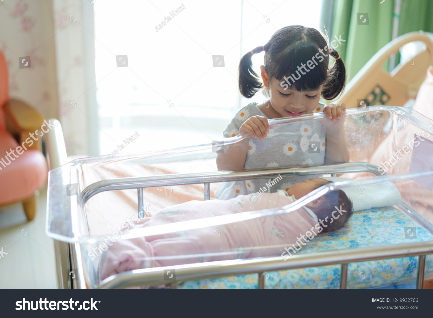 Newborn Baby Girl Her Sister Hospital Stock Photo (Edit Now) 1249932766