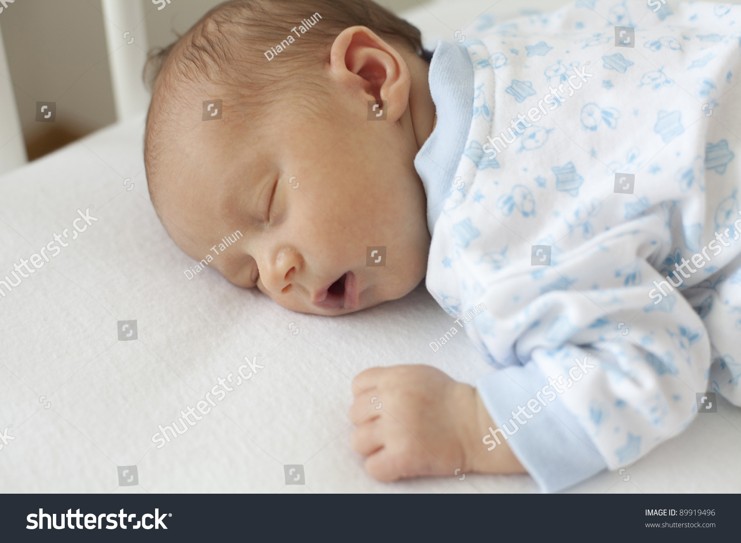 Newborn Sleeping Crib Stock Photo Edit Now 89919496