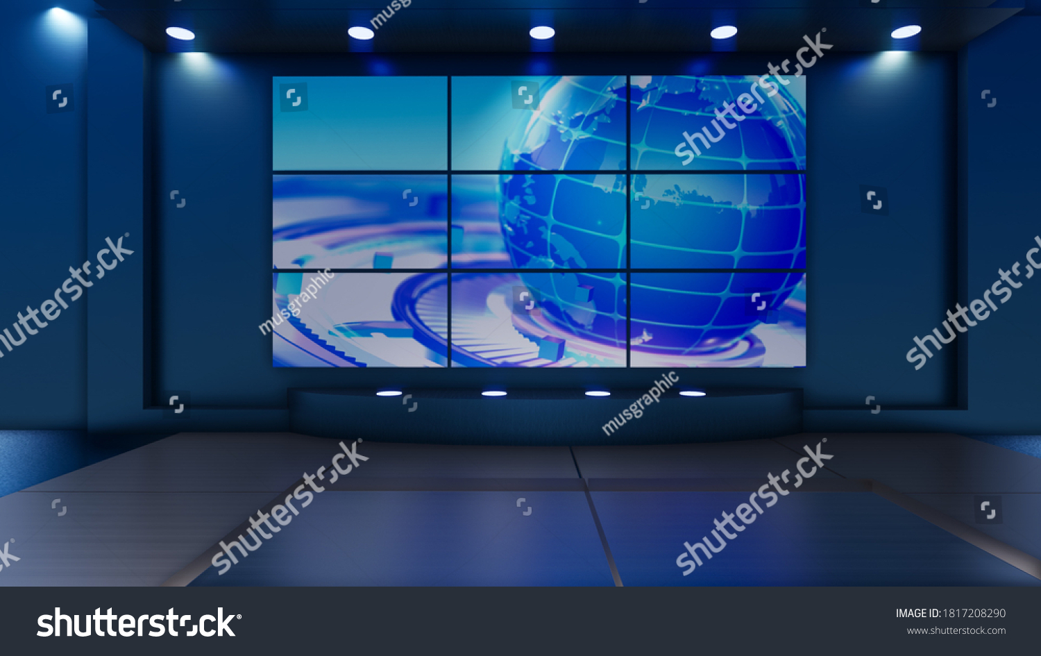 News Studio Backdrop Tv Shows On Stock Illustration 1817208290 ...