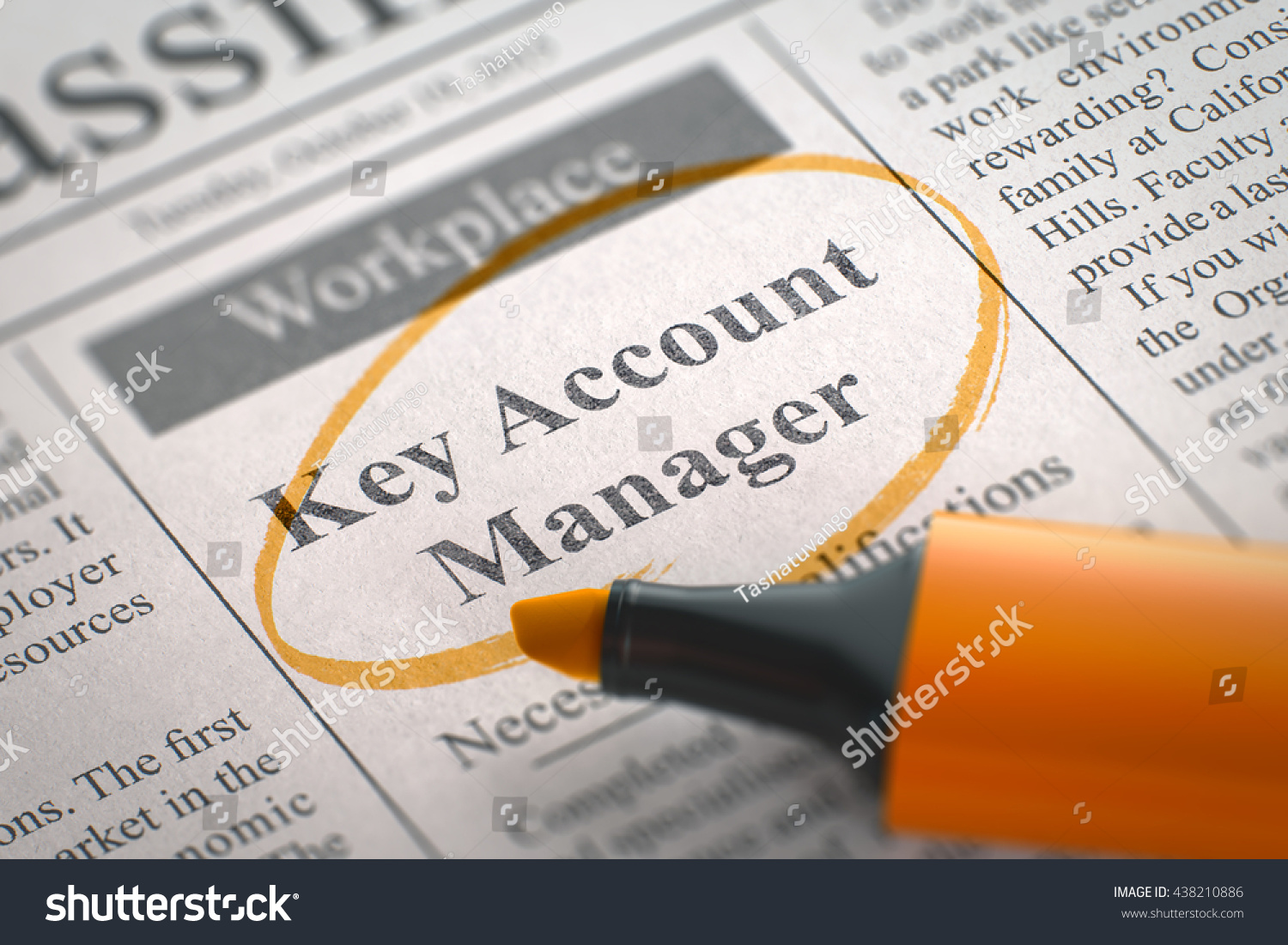 Newspaper Small Advertising Key Account Manager Stock Illustration 438210886