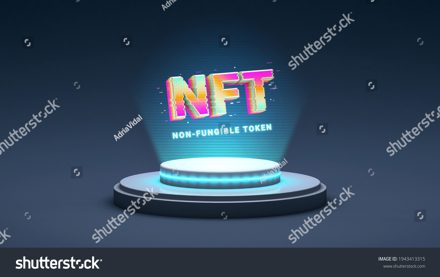 Nft Non Fungible Token Crypto Art Stock Illustration 1943413315 ...