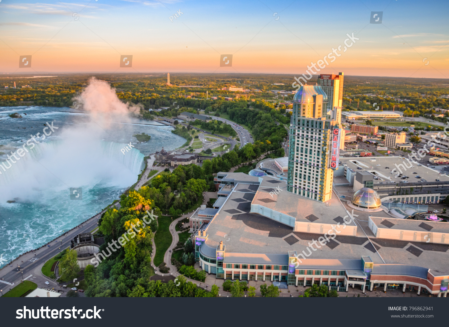 75 Fallsview Casino Resort Images Stock Photos Vectors Shutterstock   Stock Photo Niagara Falls Canada June Aerial View Of The Famous Fallsview Casino Resort And Niagara 796862941 