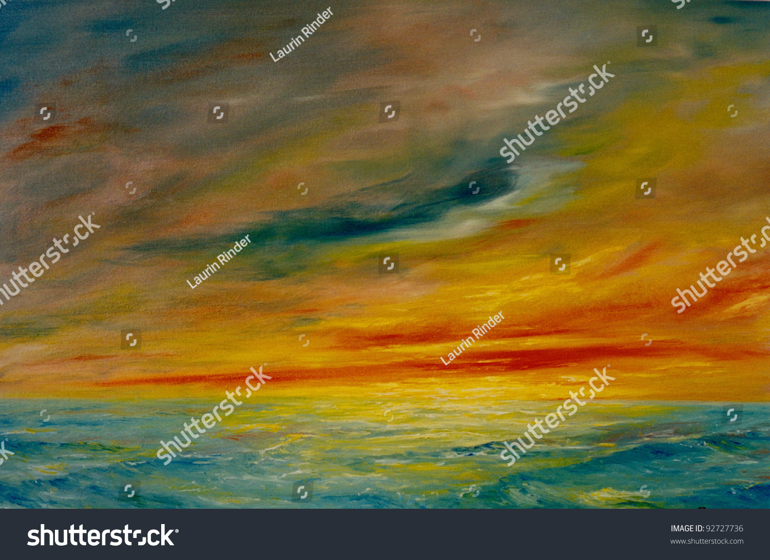 Nice Abstract Original Oil Painting Mixed Media Stock Photo 92727736 ...