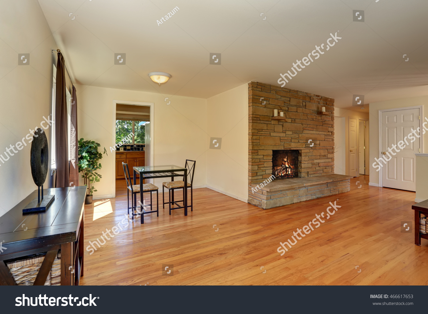 Nice Living Room Blue Brown Colors Stock Photo Edit Now 466617653