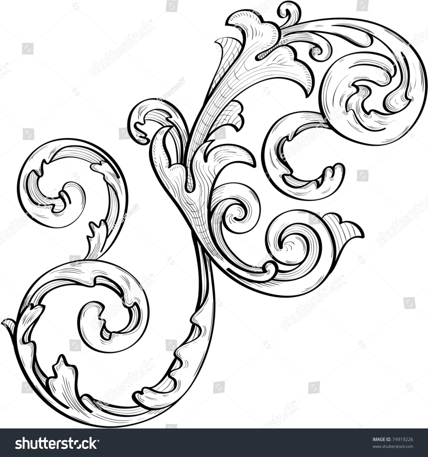 Nice Pattern Acanthus Leaves Stock Illustration 74919226 | Shutterstock