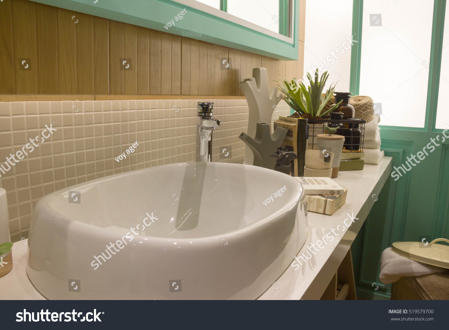 Nicely Decorated Modern Washroom Bathroom Toilet Stock Photo Edit