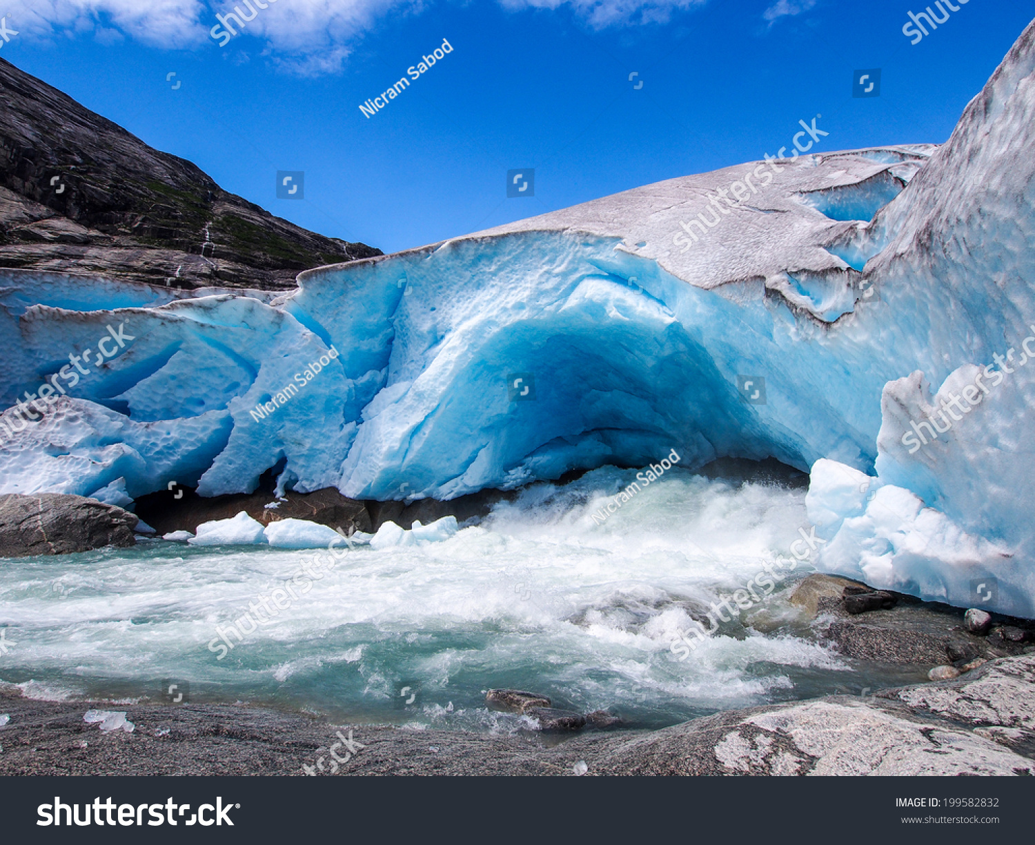 Nigardsbreen Glacier Arm Large Jostedalsbreen Glacier Stock Photo ...