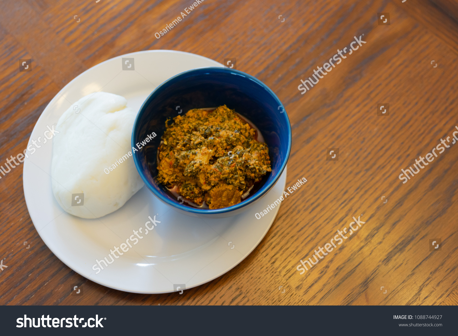 Nigerian Pounded Yam Served Egusi Soup Stock Photo Edit Now 1088744927