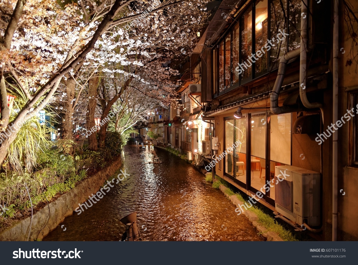 Night Scenery Takase River Takasegawa Kyoto Stock Photo Edit Now