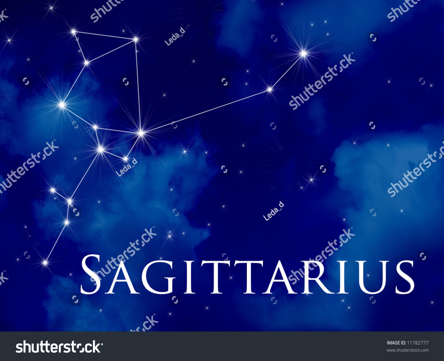 Night Sky Sagittarius Constellation Stock Illustration 11782777 ...