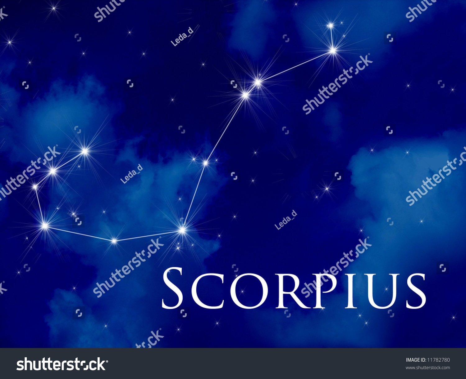 Night Sky With Scorpius Constellation Water Scorpius Stock Photo ...