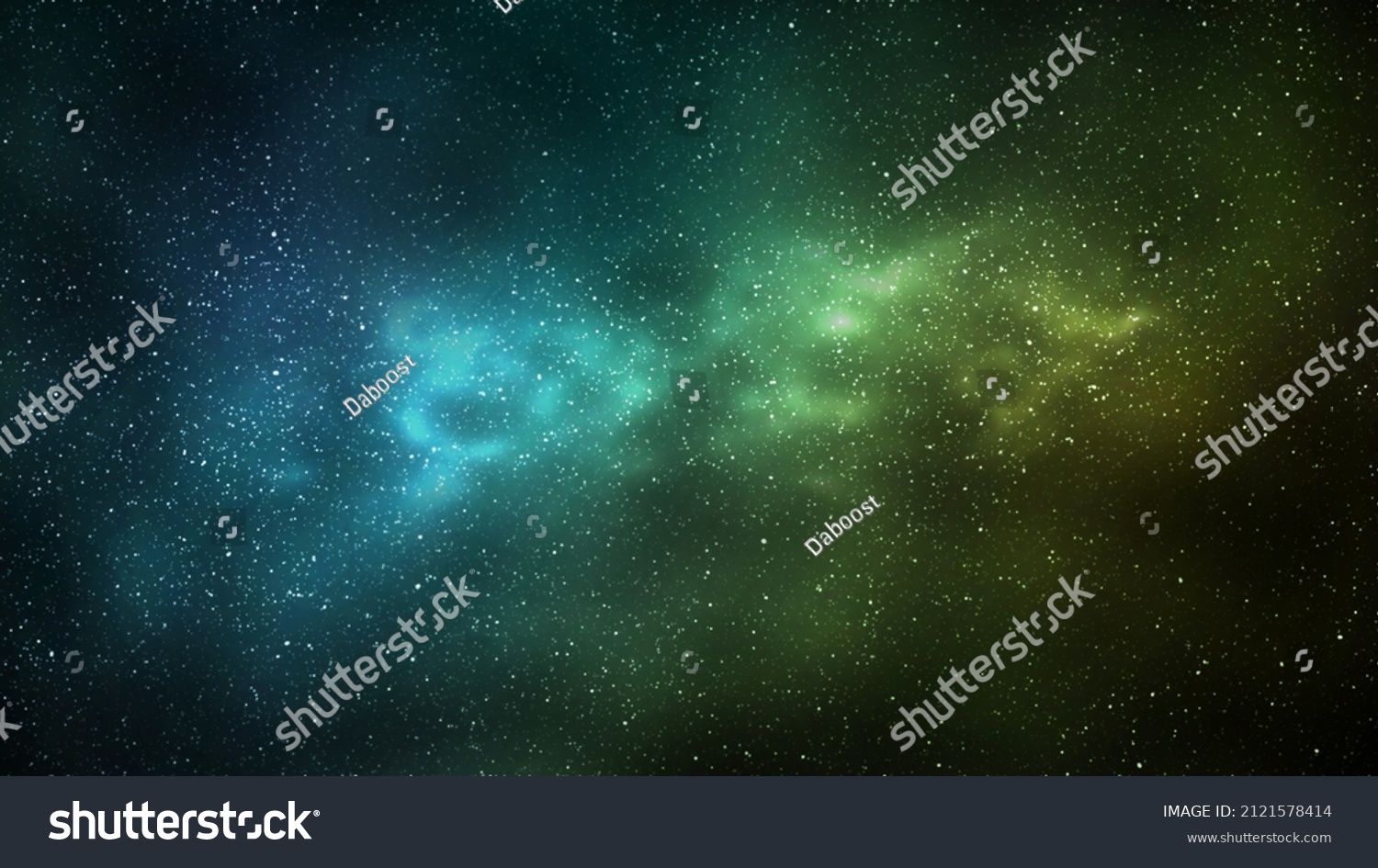 Night Starry Sky Bright Yellow Green Stock Illustration 2121578414 ...