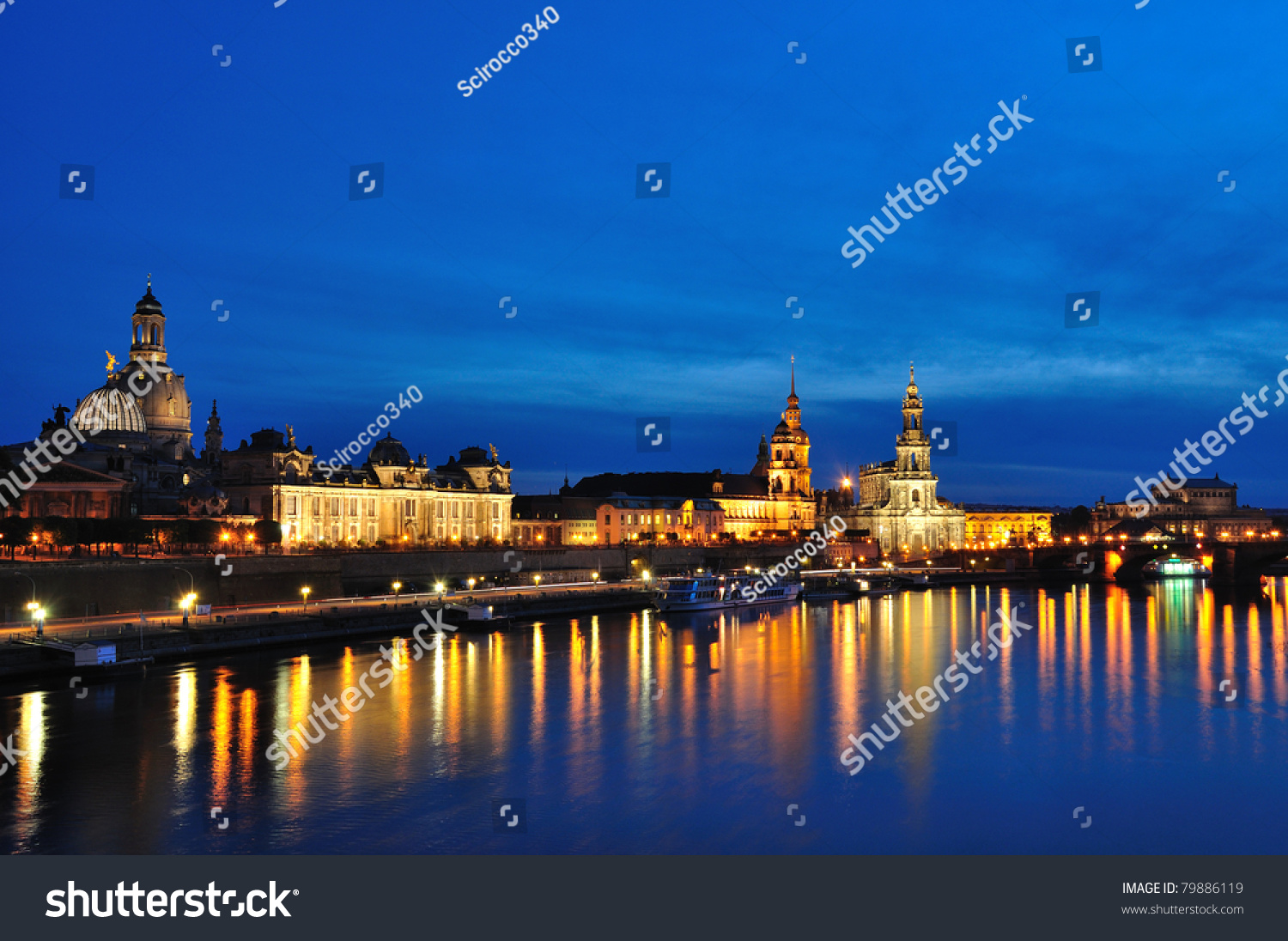 Night View Of Dresden, Germany Stock Photo 79886119 : Shutterstock