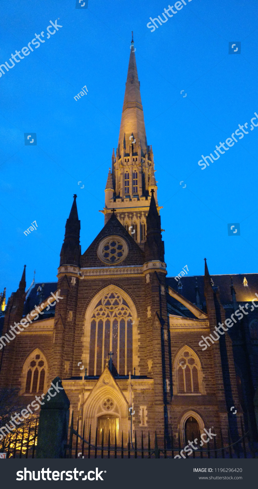 Night View St Patricks Cathedral Melbourne Stock Photo Edit Now