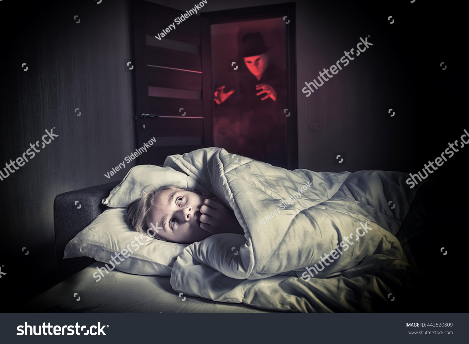 In Scared bed person
