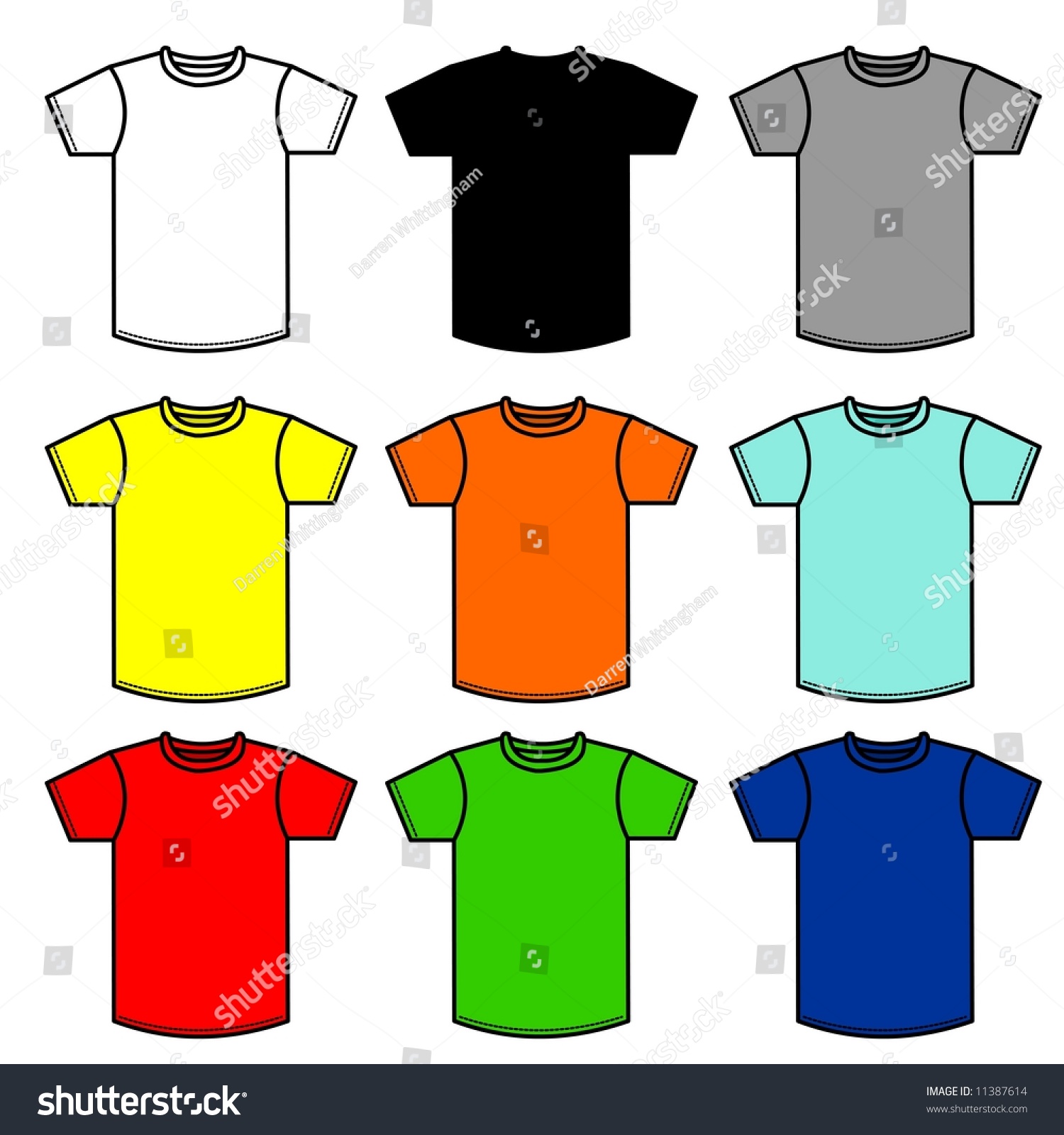 Nine T-Shirts Of Different Colors Stock Photo 11387614 : Shutterstock