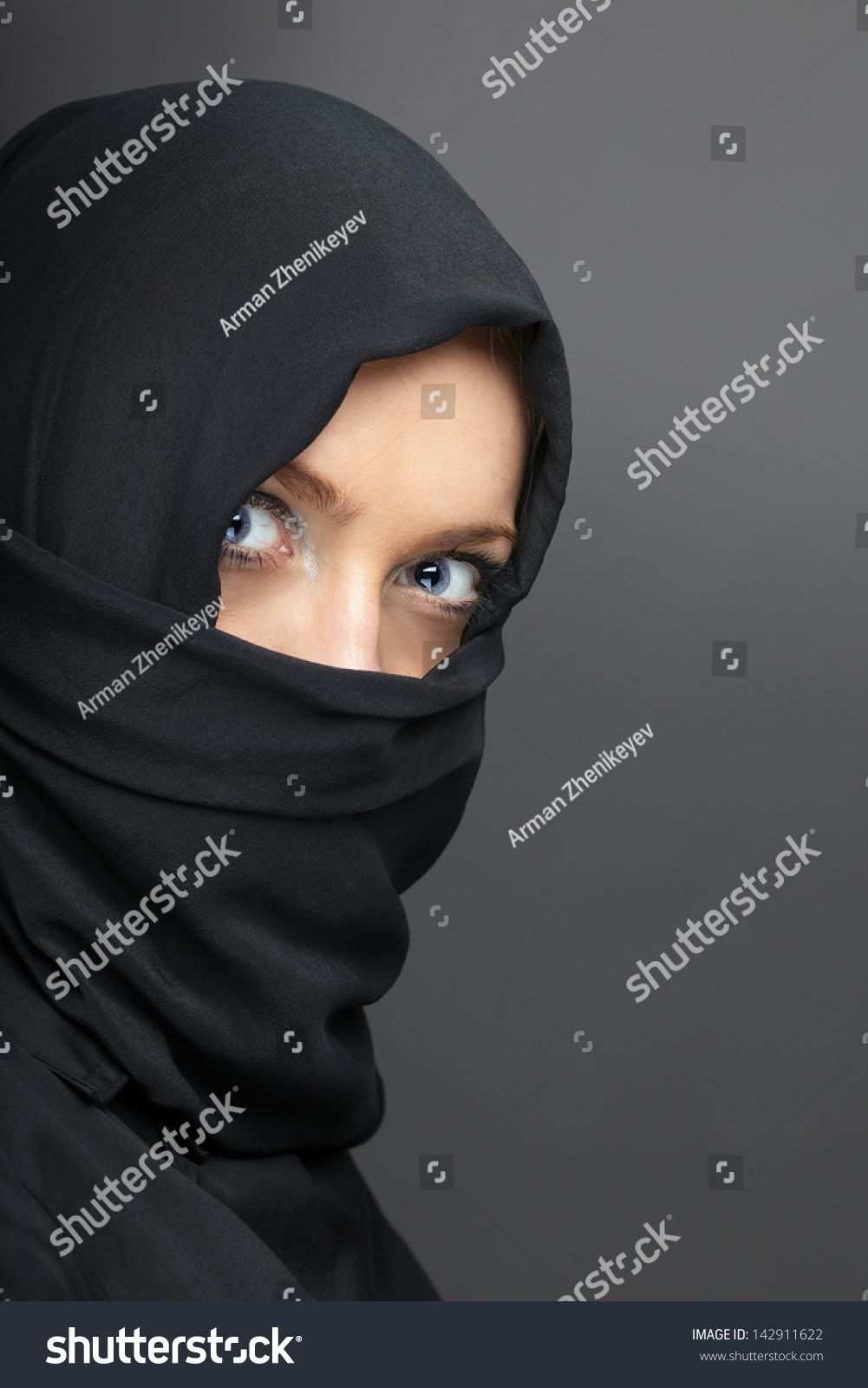 Ninja Special Black Costume On Gray Stock Photo 142911622 