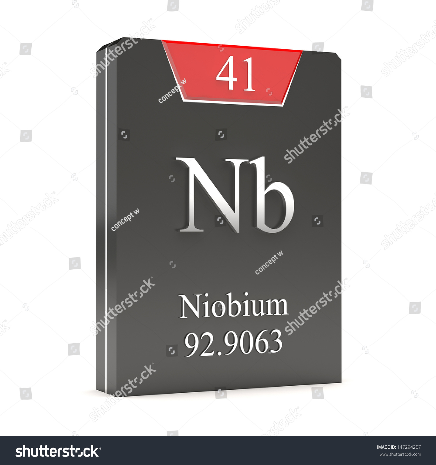 Niobium Nb 41 Periodic Table Stock Illustration 147294257