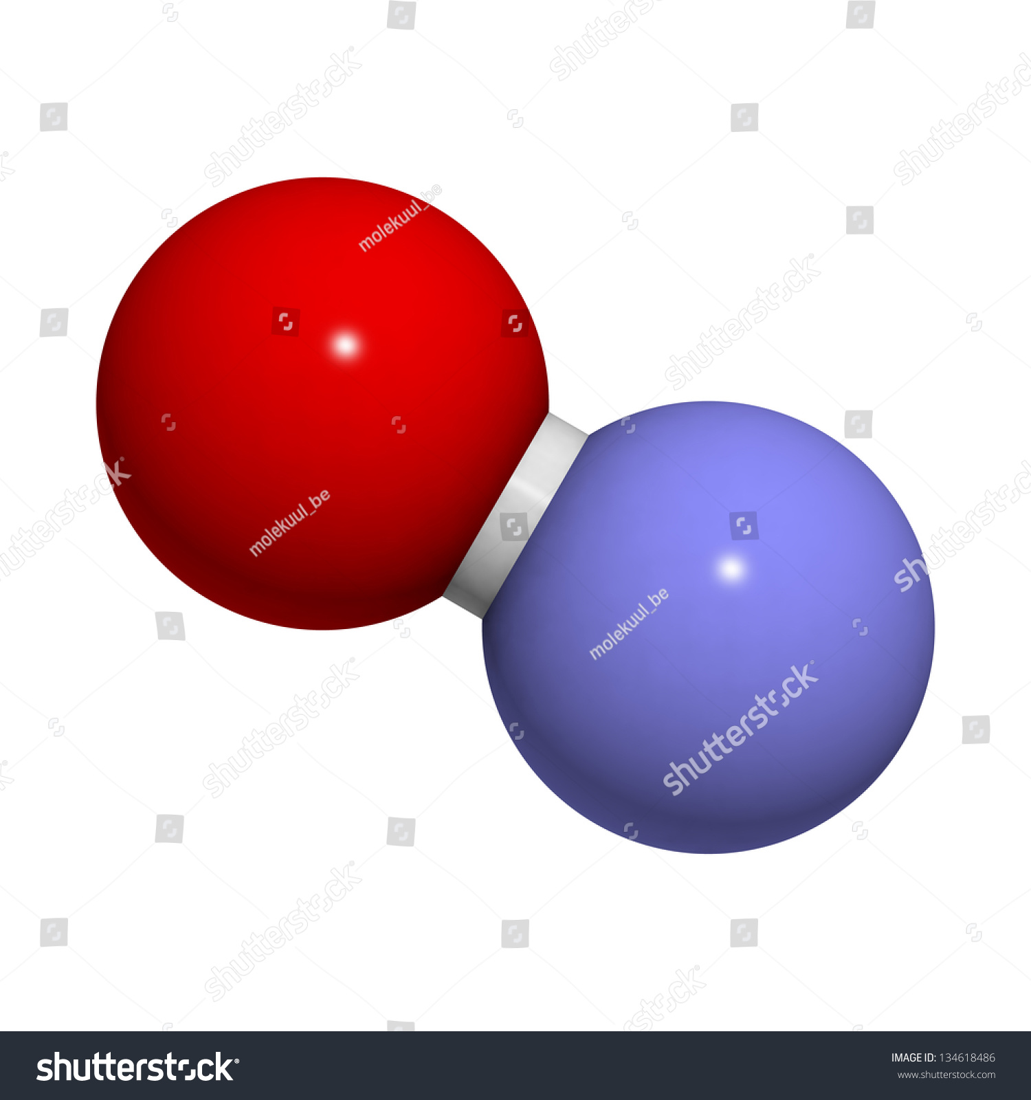 Nitric Oxide (No) Free Radical And Signaling Molecule, Molecular Model ...