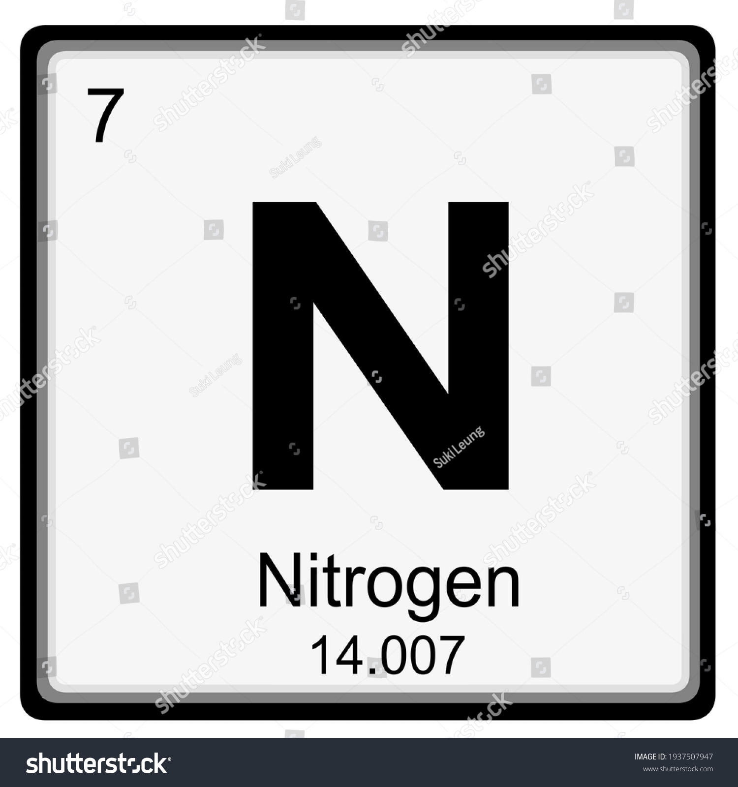 Nitrogen Atomic Number Mass Number Stock Illustration 1937507947