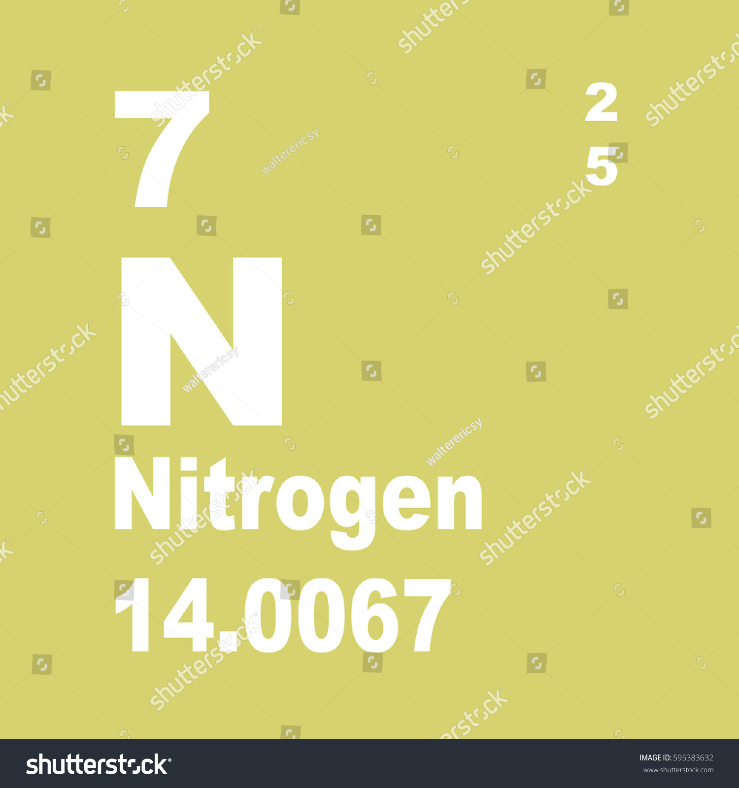 Nitrogen Periodic Table Elements Stock Illustration 595383632