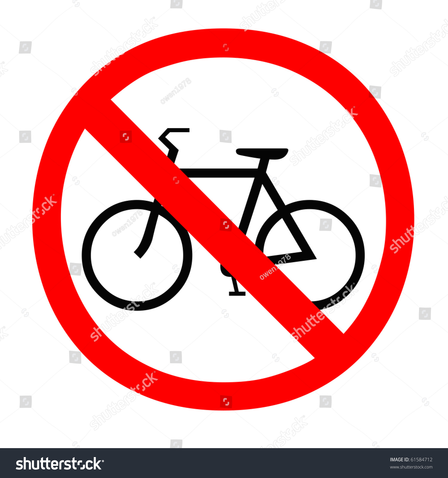 No Bicycle Allowed Sign Stock Photo 61584712 : Shutterstock