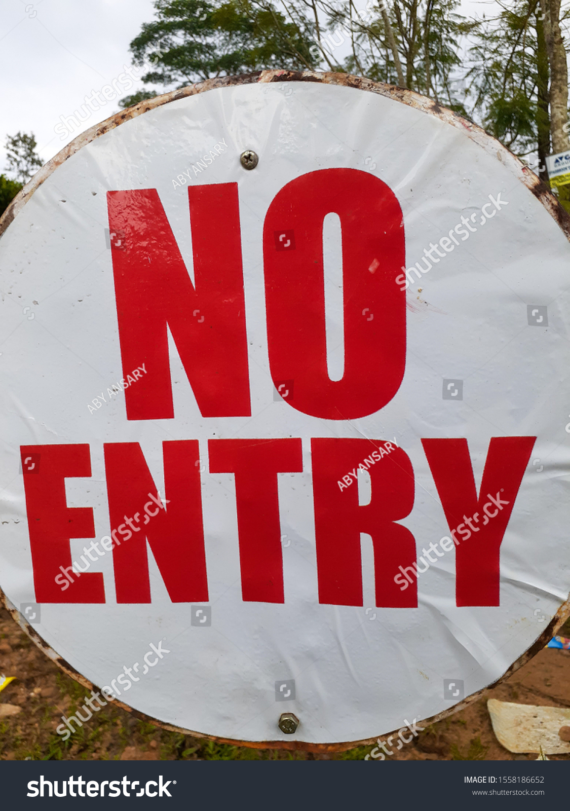 No Entry Sign Board Plantation Area Stock Photo (Edit Now) 1558186652