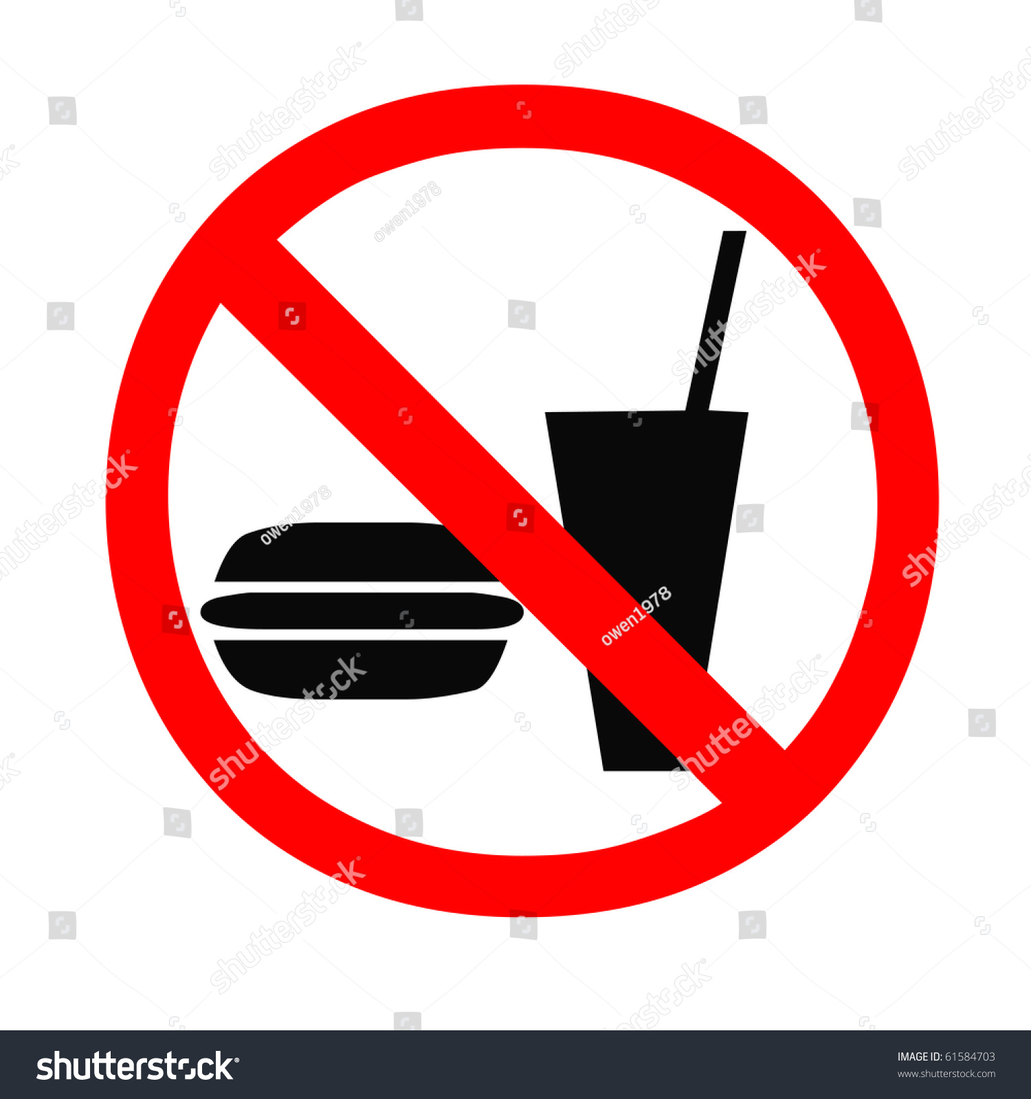 No Food Drink Allowed Sign Stock Illustration 61584703 Shutterstock 