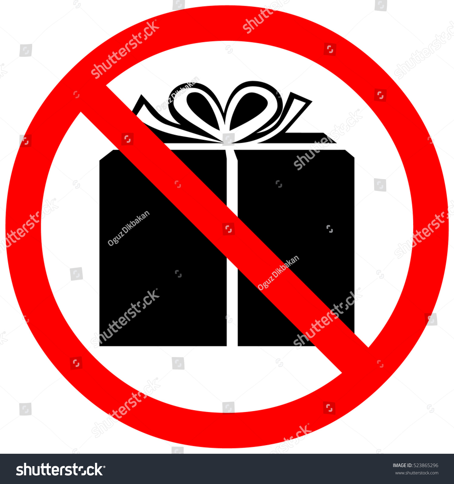 No Gift Allowed Sign Icon Present Stock Illustration 523865296