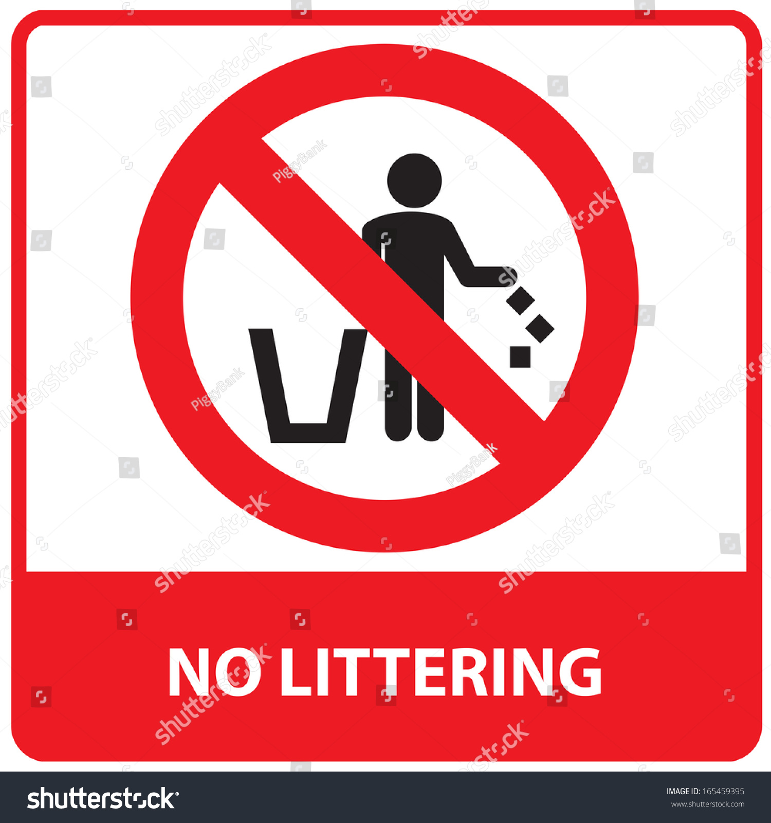 No Littering Sign Stock Illustration 165459395 - Shutterstock