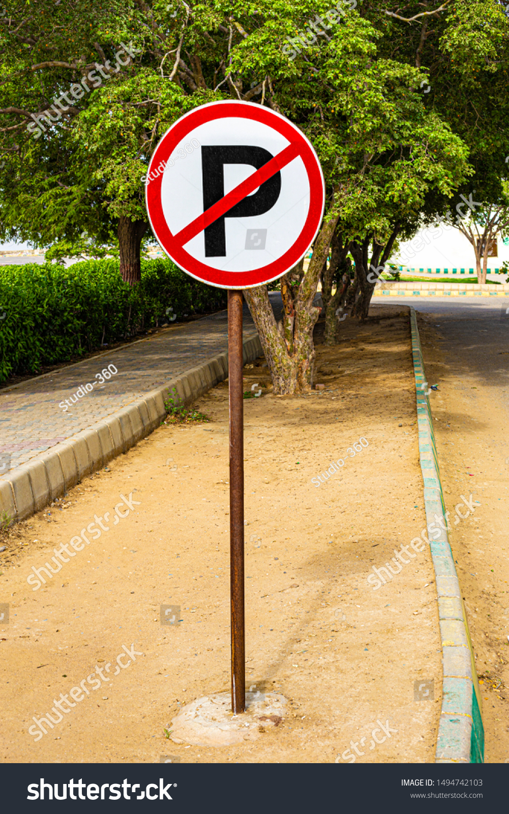 No Parking Sign Board On Hill Stock Photo Edit Now 1494742103