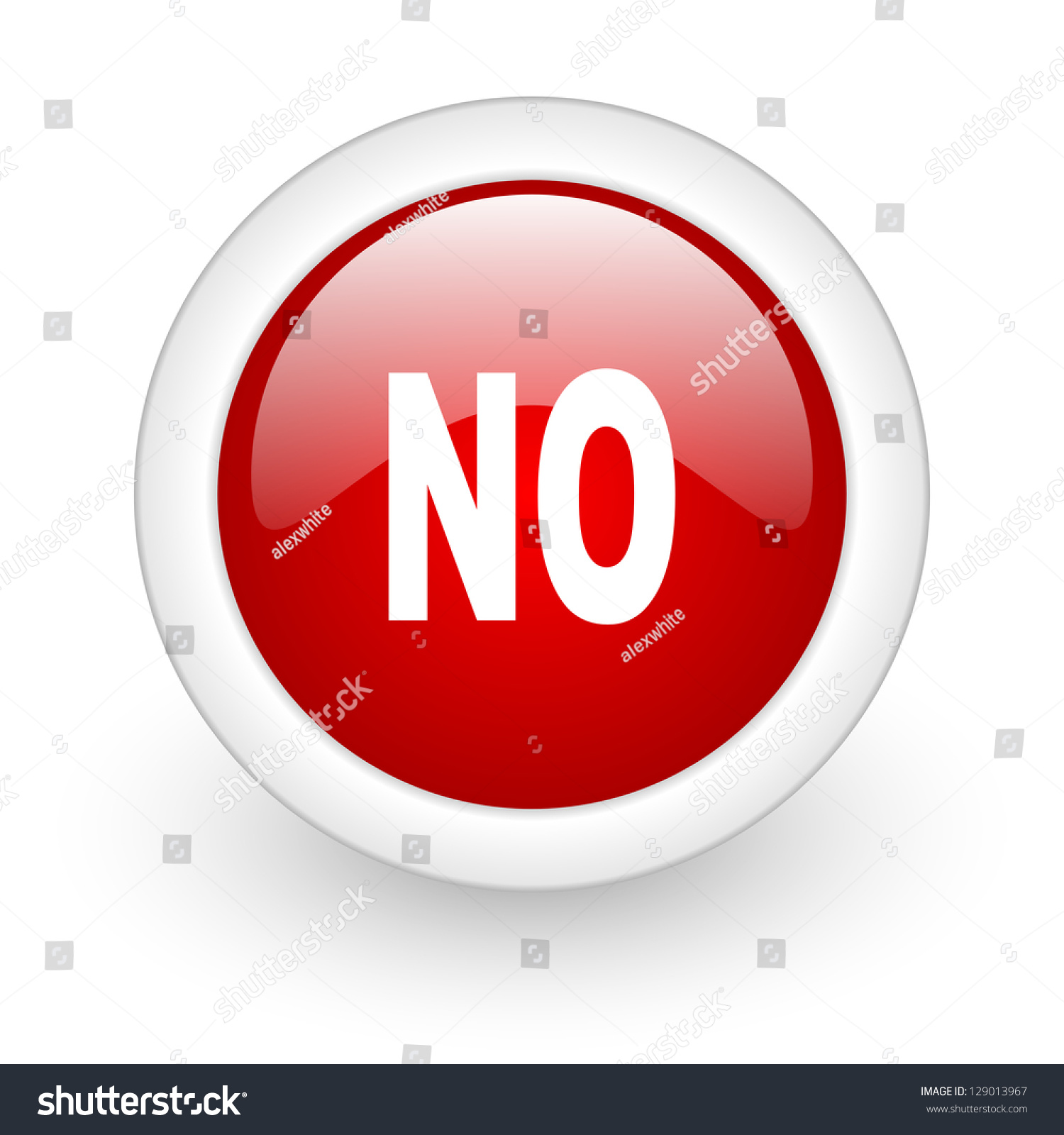 No Red Circle Glossy Web Icon On White Background Stock Photo 129013967 ...