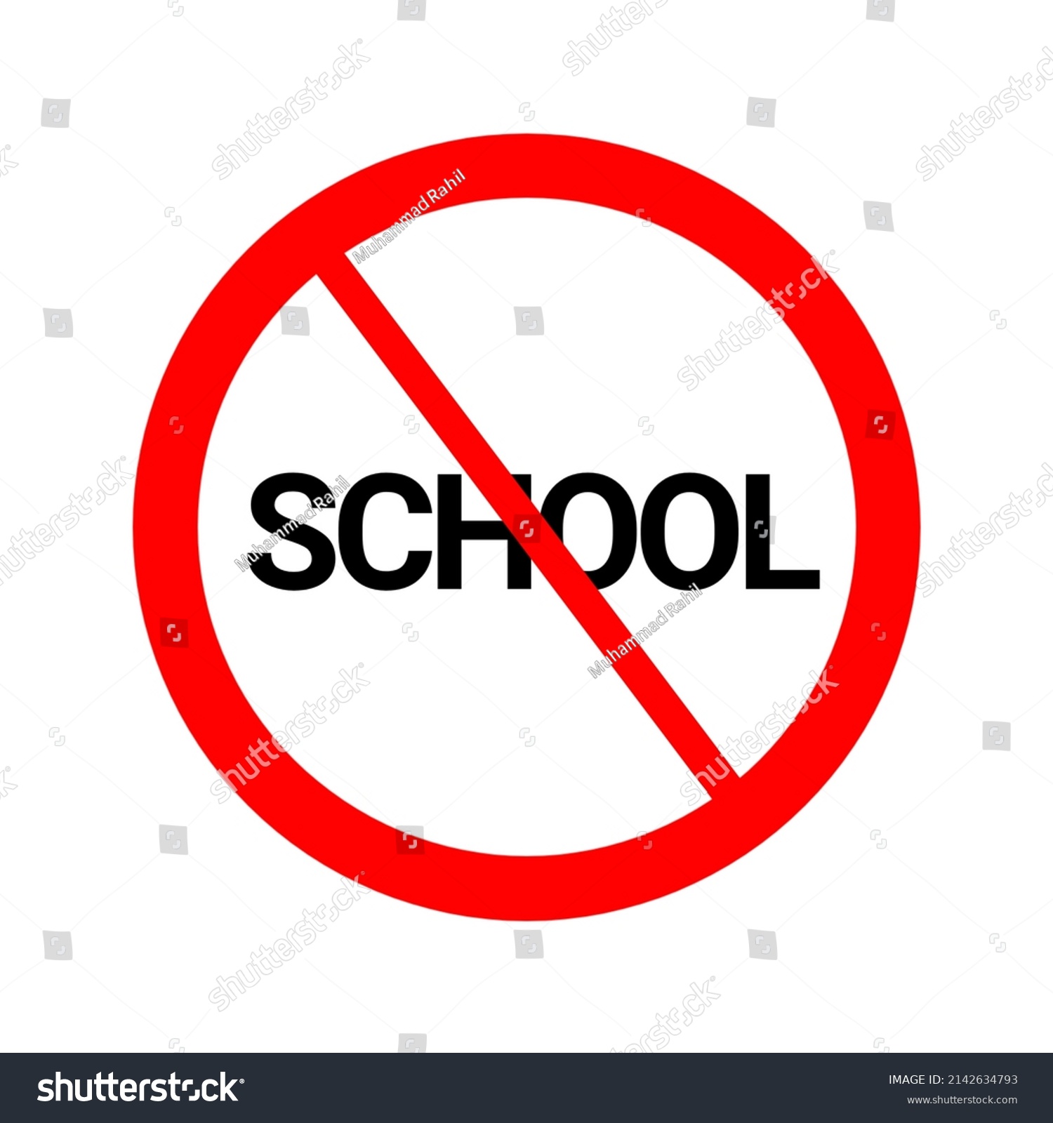 No School Sign Icon Illustrationban School Stock Illustration ...