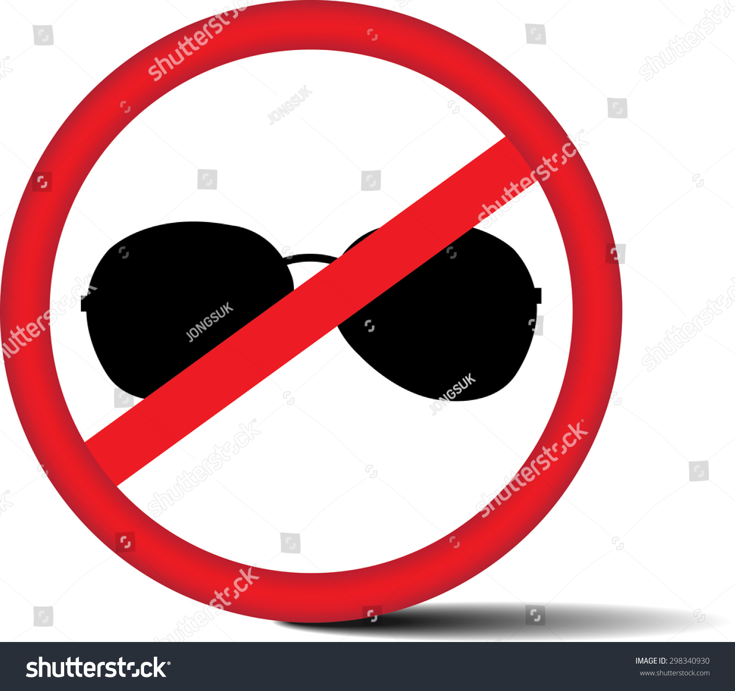 No Sunglasses Sign Icon Red Prohibition Stock Illustration 298340930 Shutterstock 2174