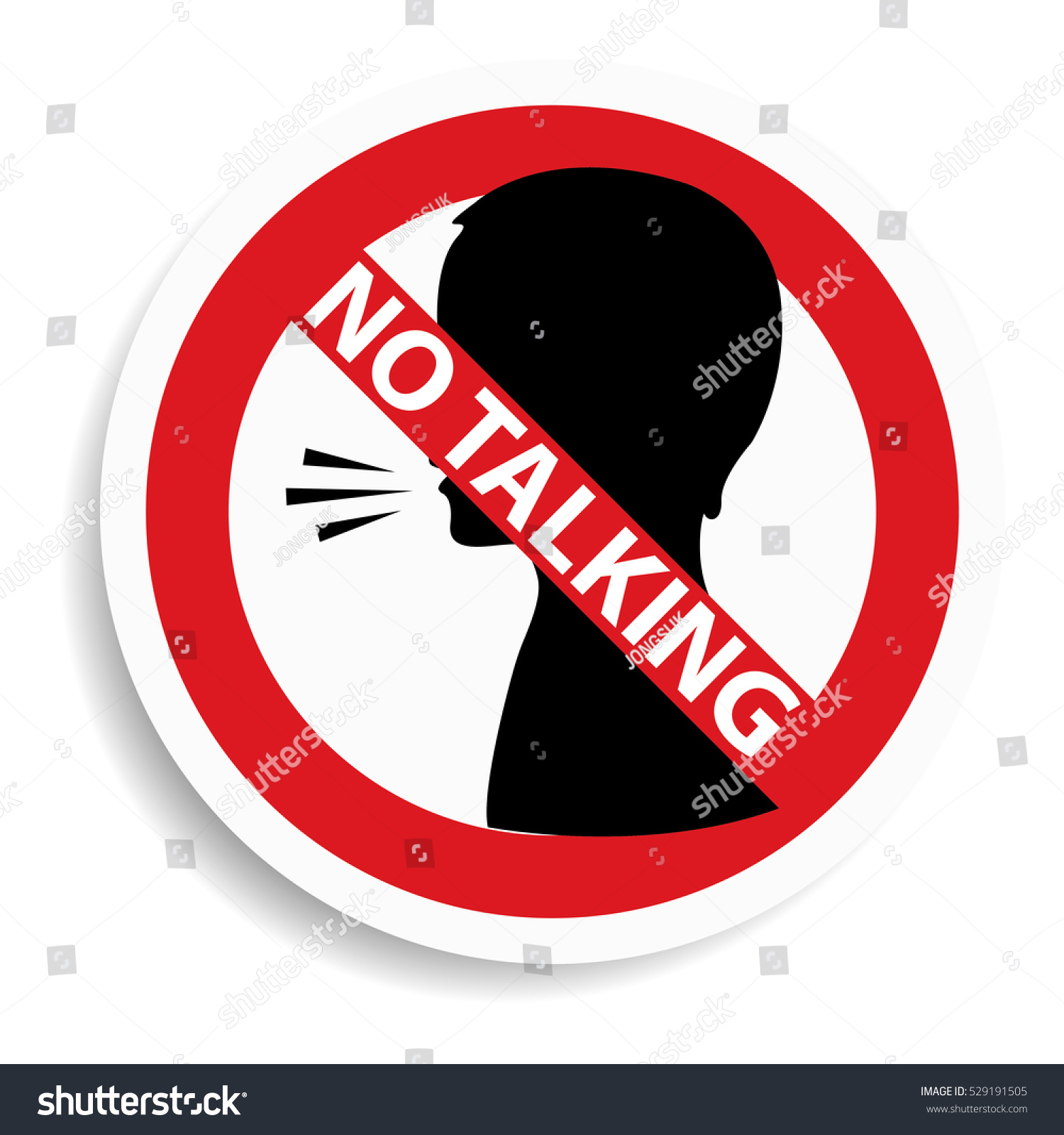 No Talking Sign On White Background のイラスト素材