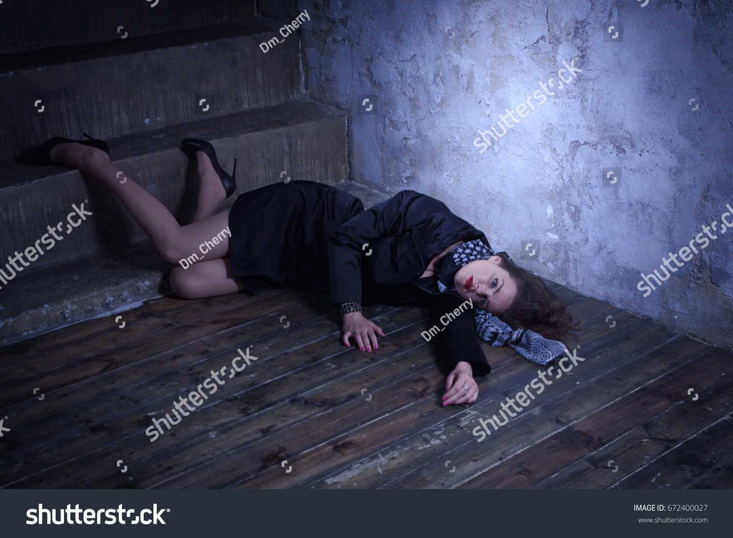 Noir Film Style Crime Scene Strangled Stock Photo 672400027 | Shutterstock