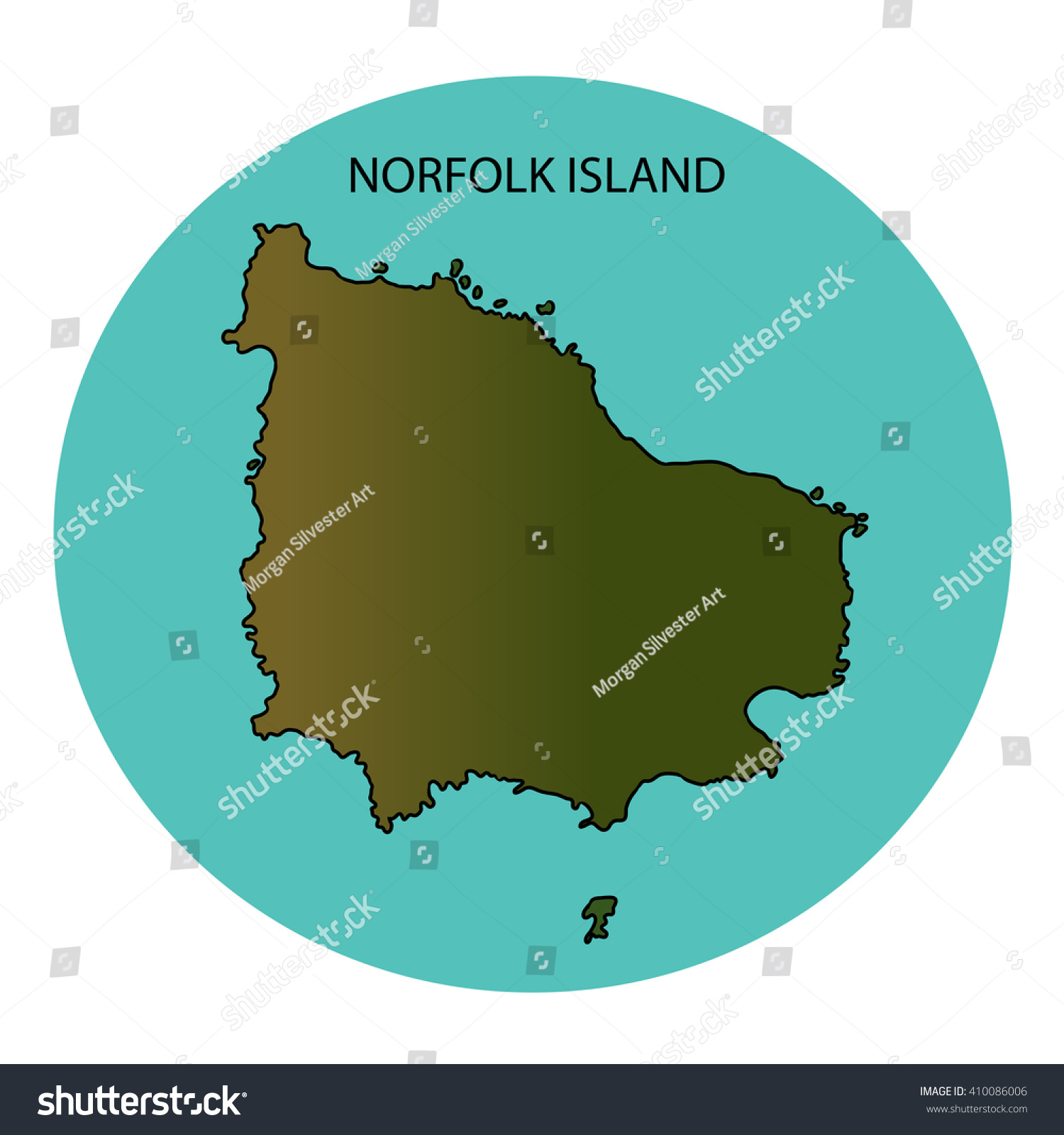 Norfolk Island Map Stock Illustration